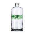 32 OZ Clear Boston Round Growler (lids sold separately - GR-LIDWHITE)